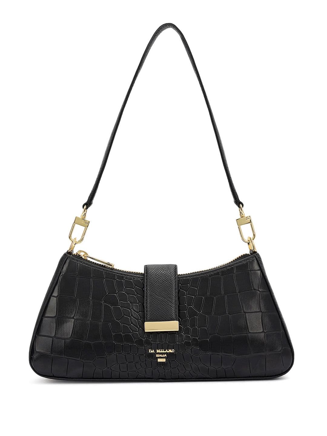 Da Milano Da Milano Women Textured Baguette Leather Shoulder Bag