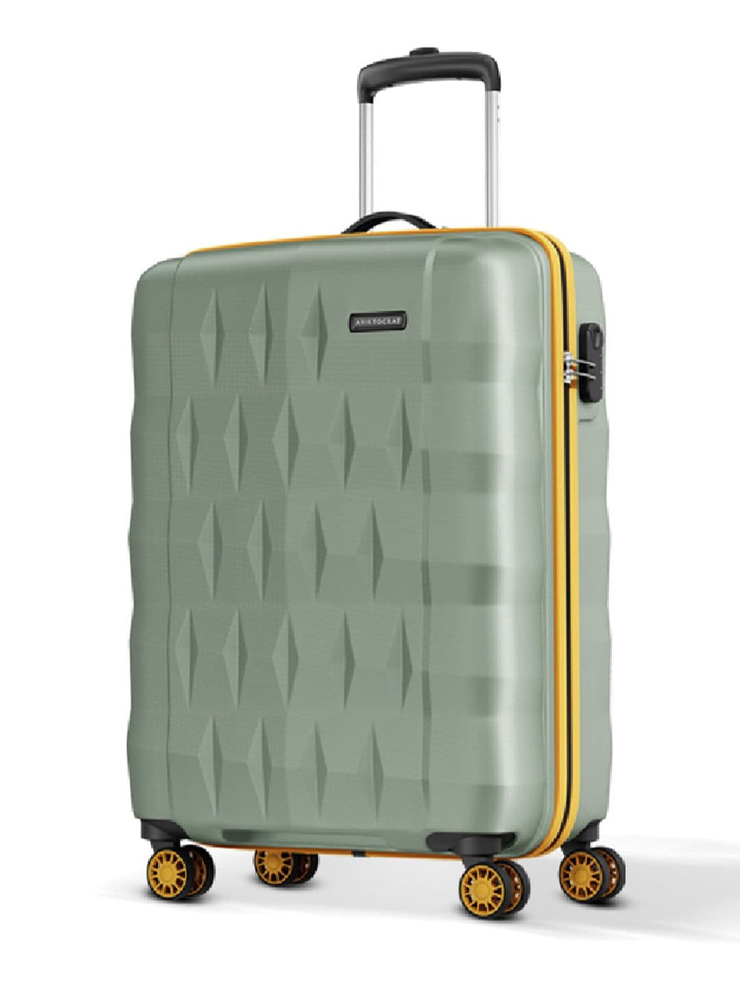 Aristocrat Aristocrat Comet Green Small Hard Luggage 56cm Cabin Trolley Bag with Smooth 8-Wheel