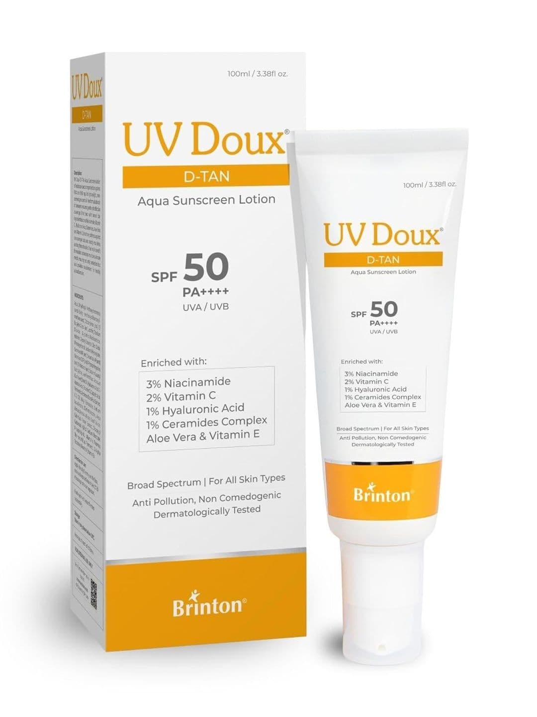 Brinton Brinton UV Doux D-Tan Aqua Sunscreen Lotion SPF 50 PA ++++ - 50 ml