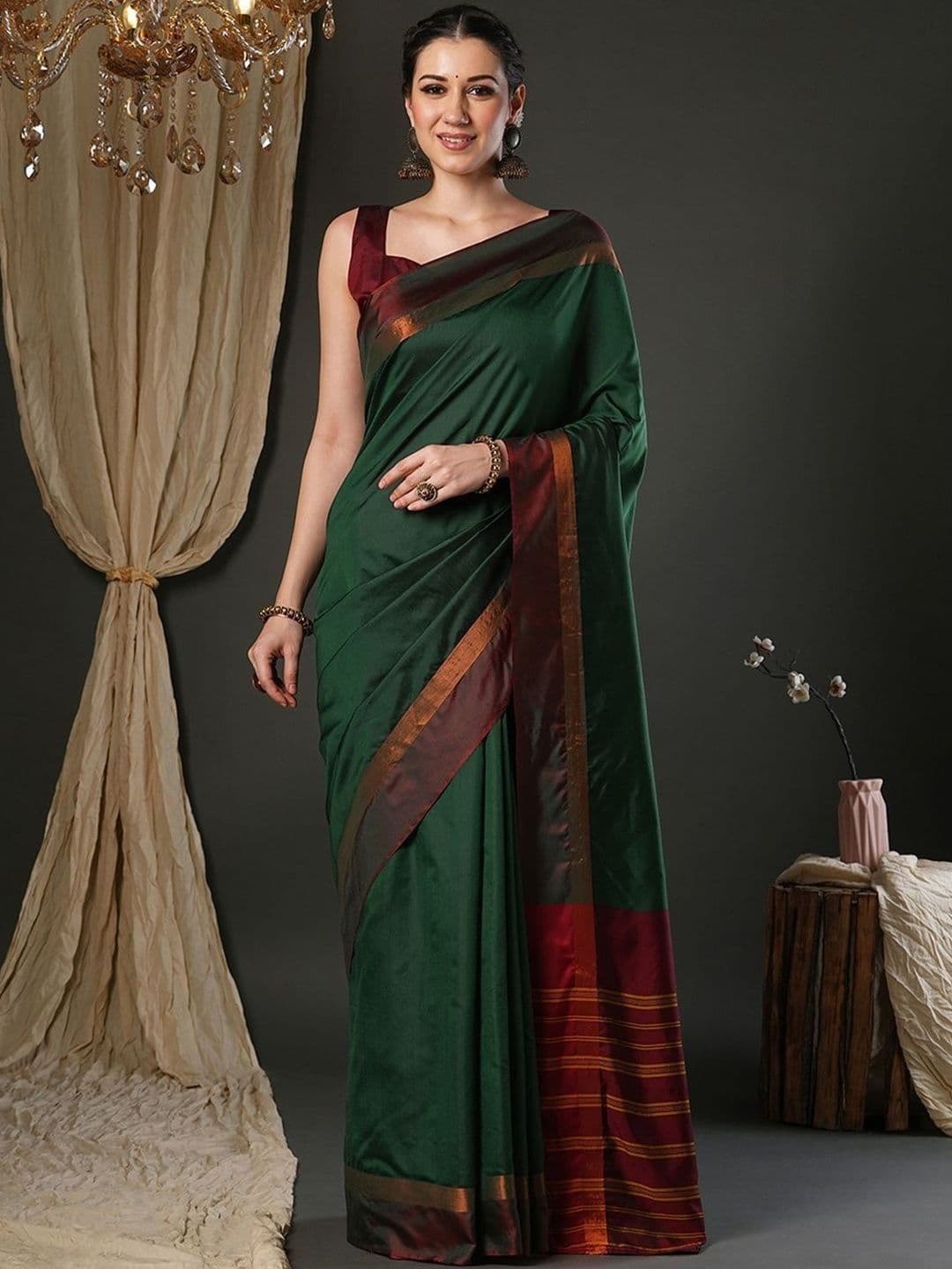 maatirang maatirang Woven Design Silk Blend Handloom Saree