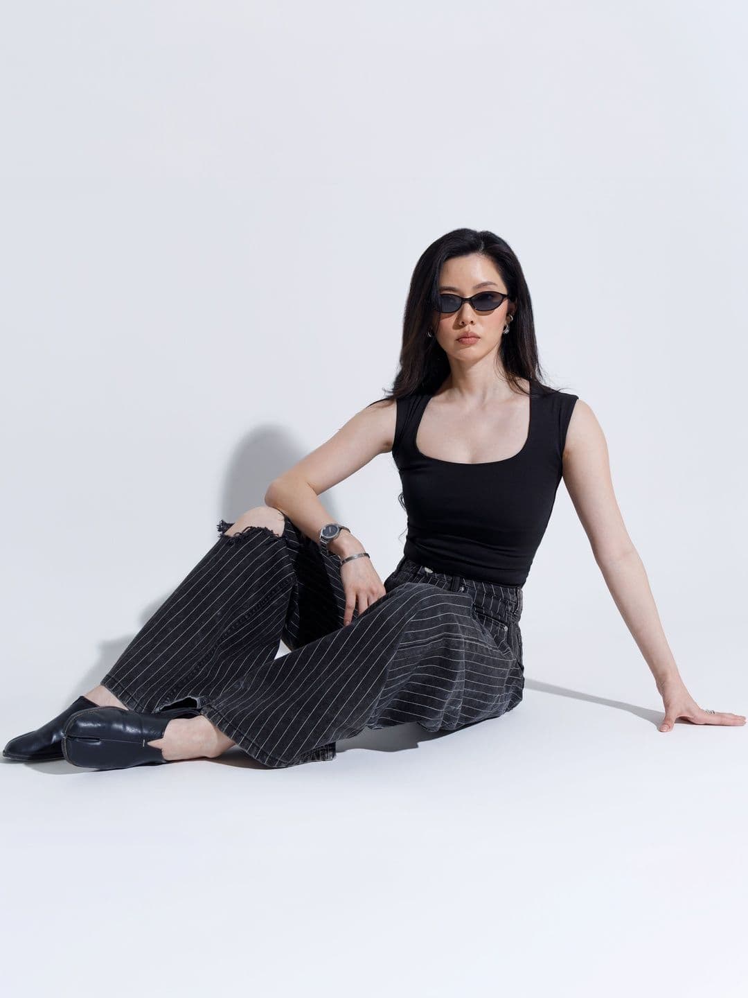 COLOR CAPITAL COLOR CAPITAL Crepe Crop Top