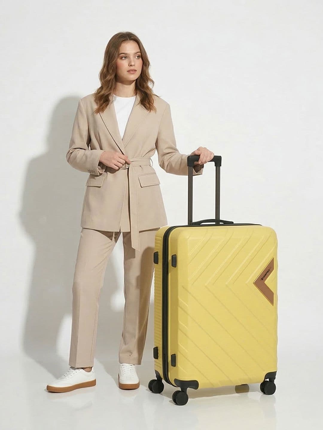 VeeZoom Trolley Bag LOUIS POLO  VeeZoom Yellow Large Hard Sided Trolley Bag