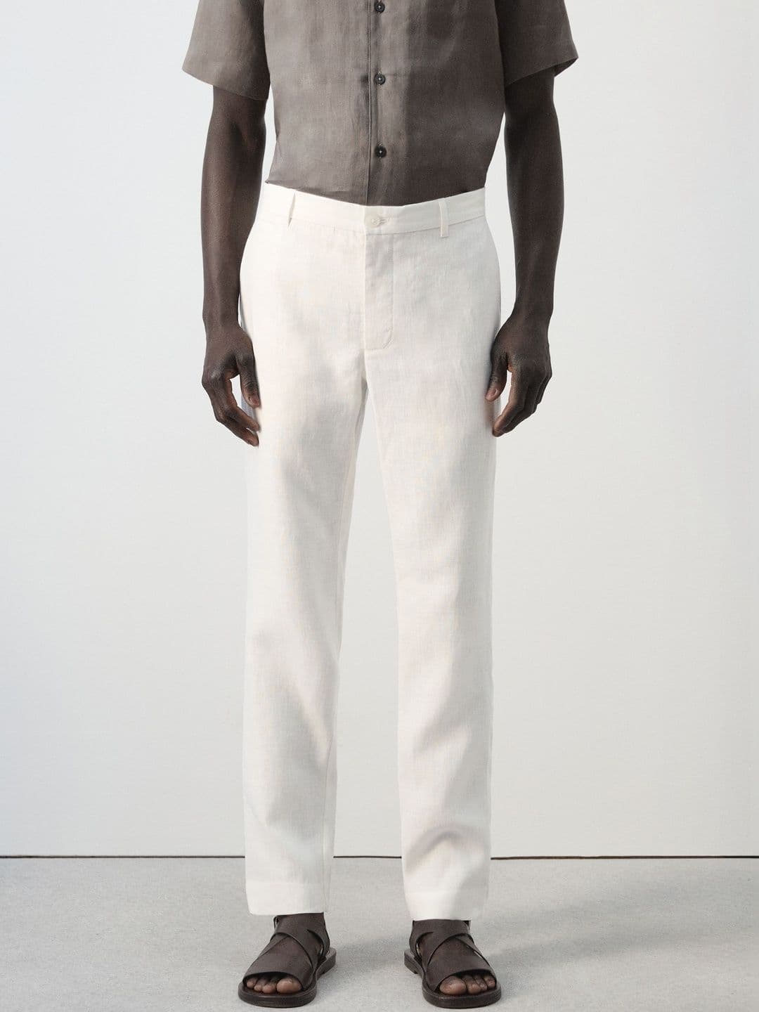 MANGO MAN MANGO MAN Men Pure Linen Regular Trouser