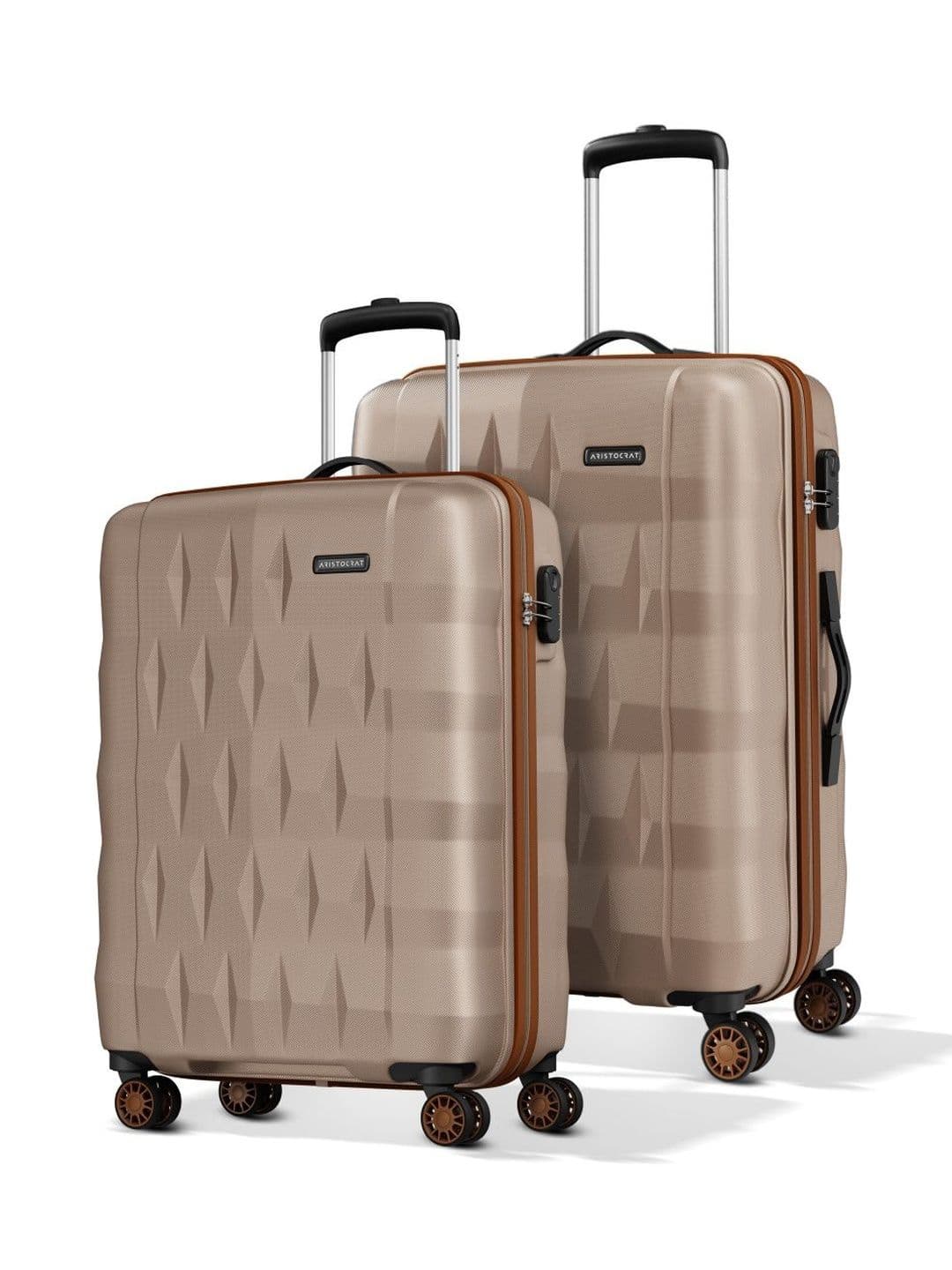 Aristocrat Aristocrat Unisex Comet Champagne Set of 2 S-M Hard Luggage Check-in Trolley