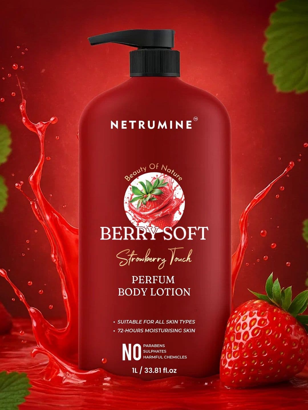 NETRUMINE NETRUMINE Berry Soft Strawberry Perfume Body Lotion - 1L