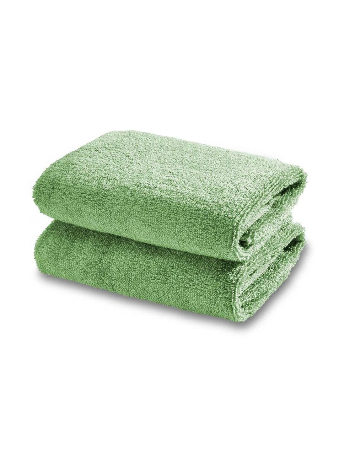 SPACES SPACES Swift Flow 2Pcs Green Pure Cotton 500 GSM Hand Towels
