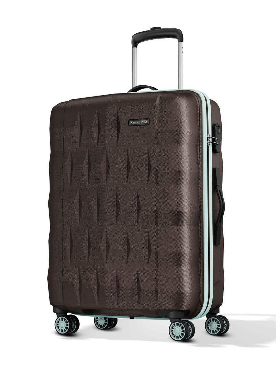 Aristocrat Aristocrat Unisex Comet Dark Brown Medium Hard Luggage Check-in Trolley with 8-Wheel