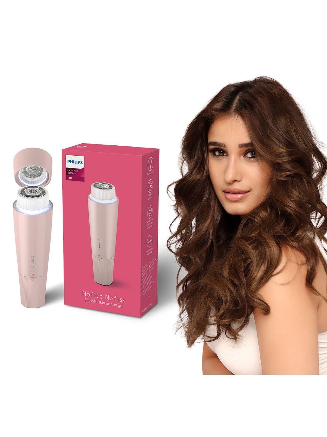 Philips Philips Facial Hair Remover Female Trimmer BRR454/00 360 Degree Hypoallergenic Head - Pink