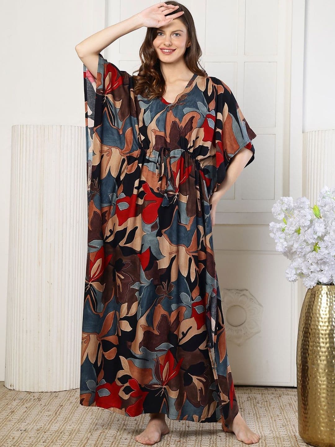 Claura Claura Printed Maxi Nightdress