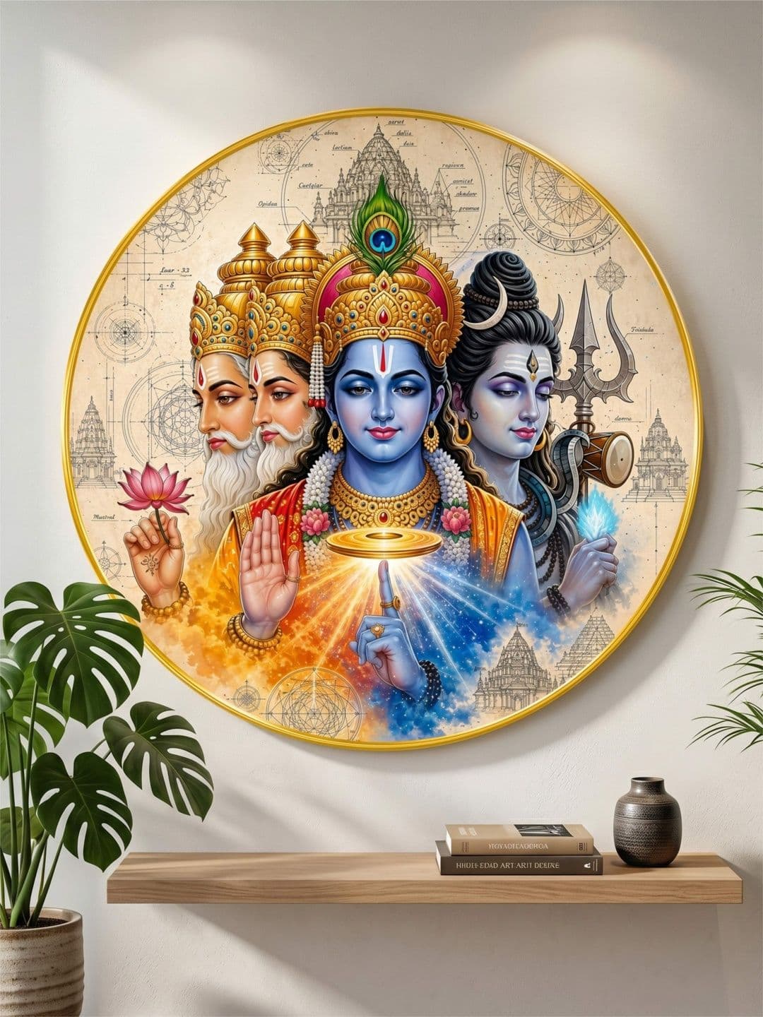 Myntra Elegant Homes Myntra Elegant Homes Multicoloured MDF Religious Wall Paintings