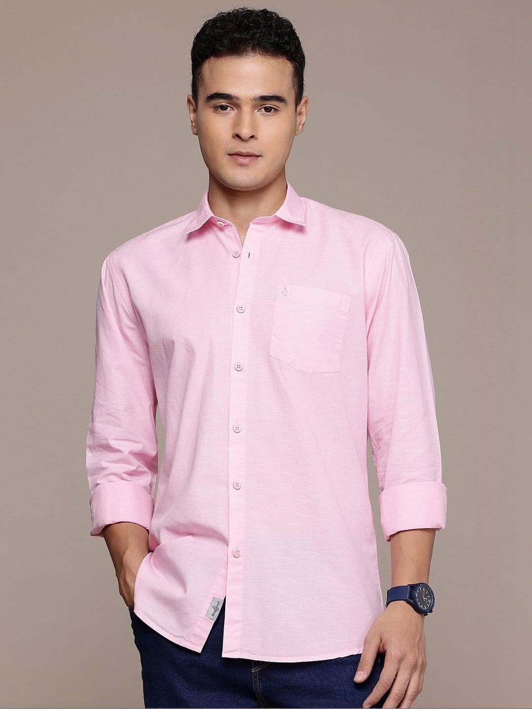 BS BLUE SQUAD BS BLUE SQUAD Cotton Linen Casual Shirt