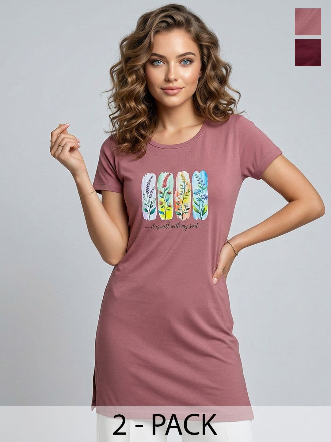 Roadster Roadster Pack of 2 Printed Lounge Tshirts