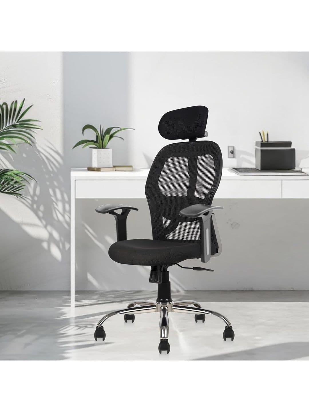 COZY CUB COZY CUB Black Leatherette Adjustable Seat Height Study Arm Chair
