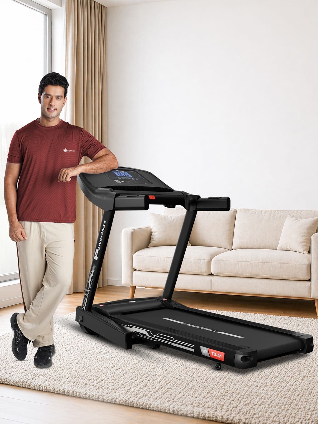 PowerMax Fitness PowerMax Fitness TD-A1 Foldable Treadmill 6HP Auto Incline Home Workout