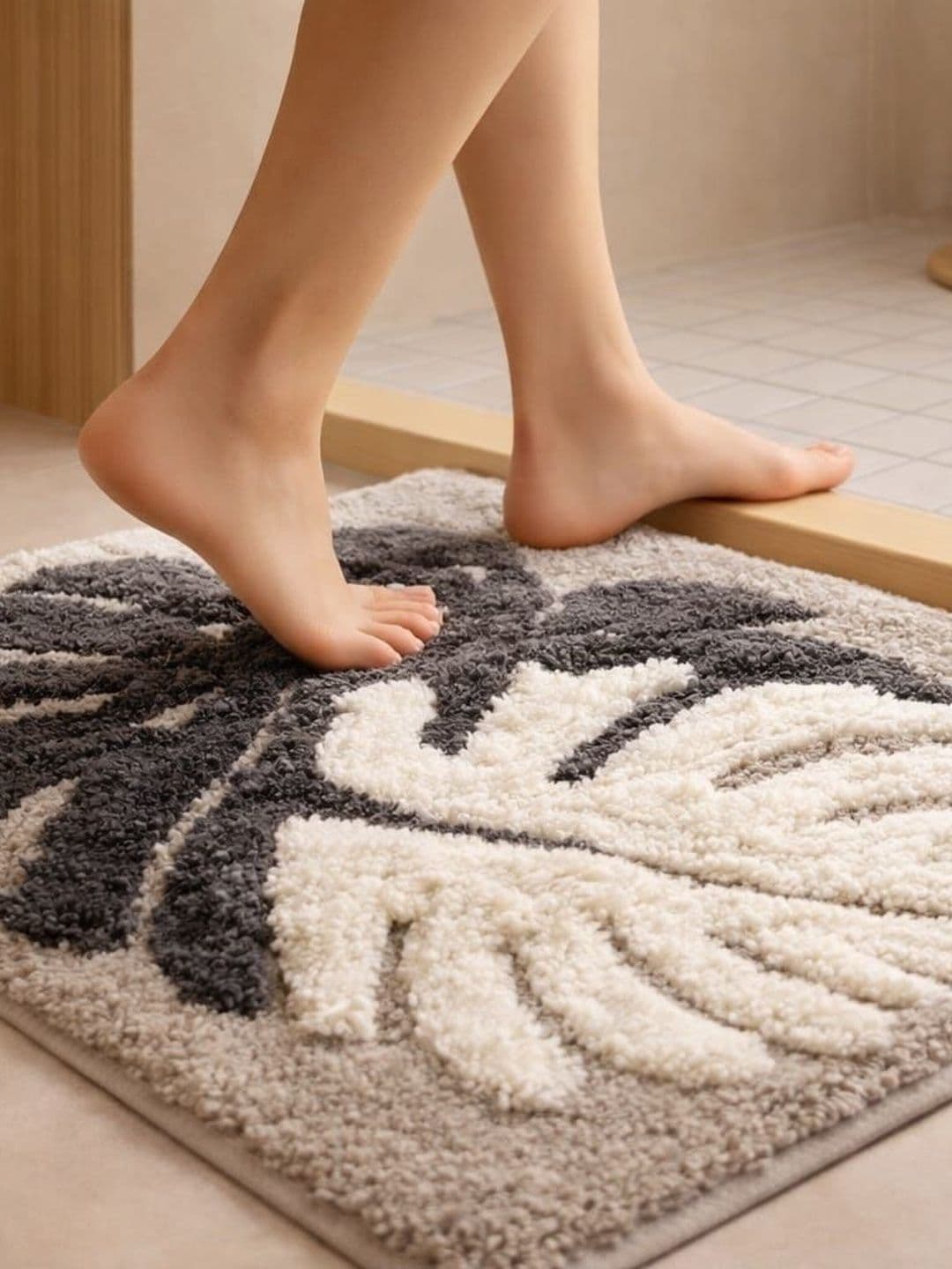 Banchmark Home Furnishings Banchmark Home Furnishings Grey & White Anti-Slip High Absorbent Doormats
