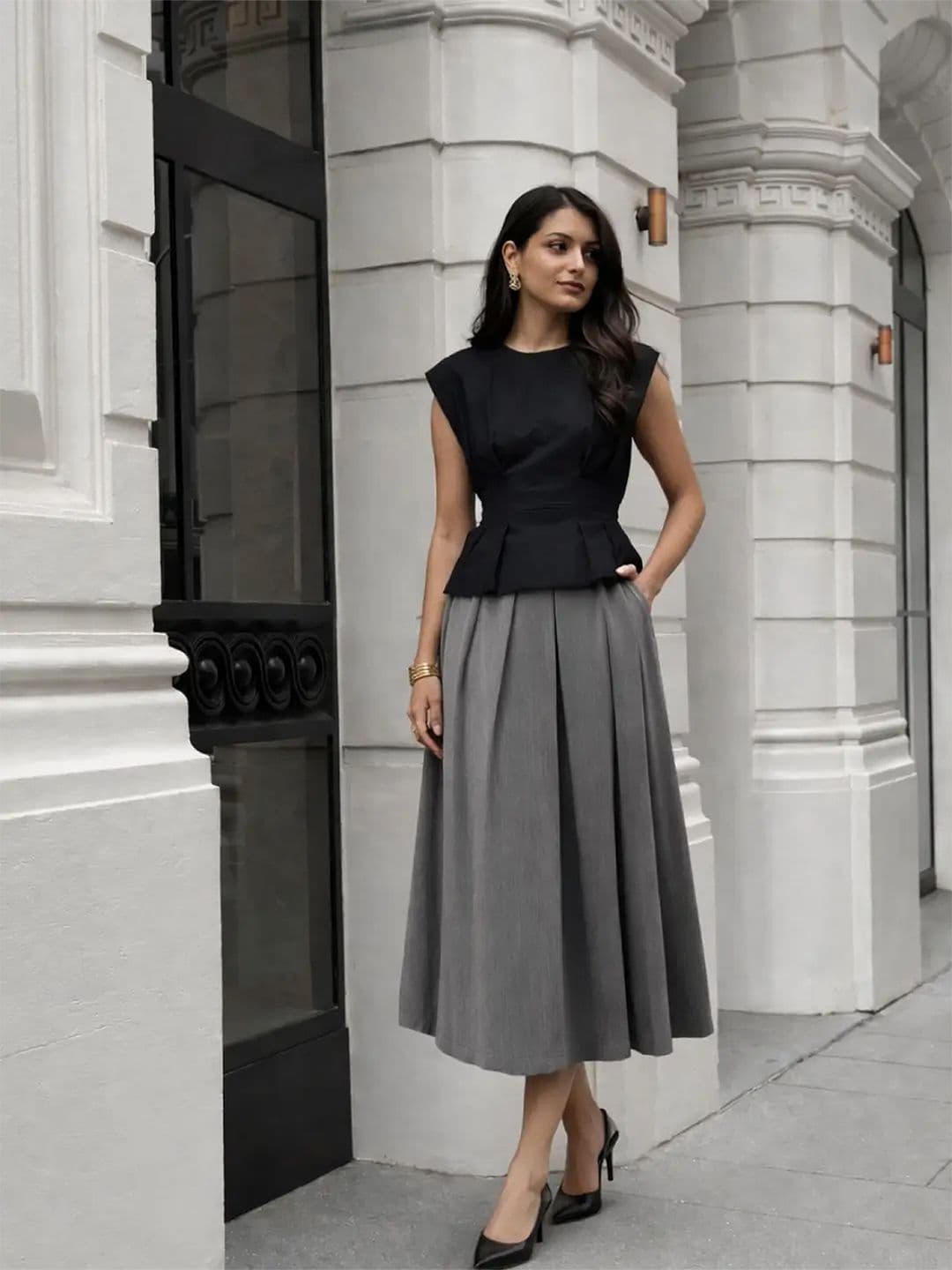 Peplum Top COVE AND LANE Linen Peplum Top