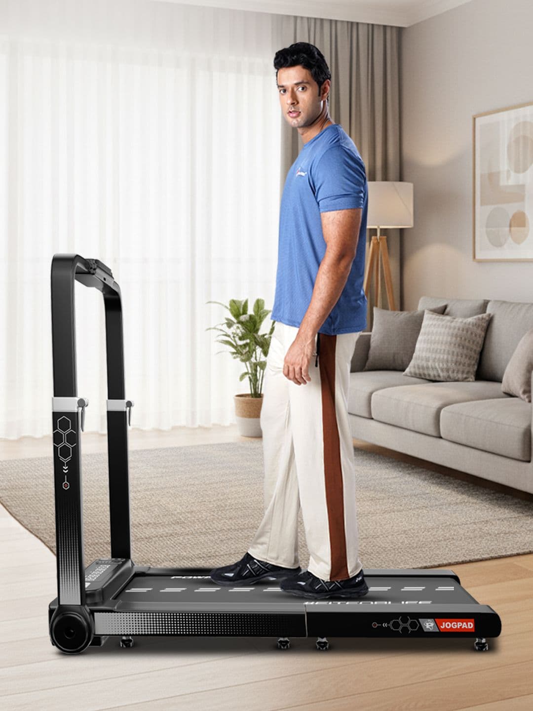 PowerMax Fitness PowerMax Fitness Jogpad 4HP Walking Pad Shock Absorption Smooth Walk