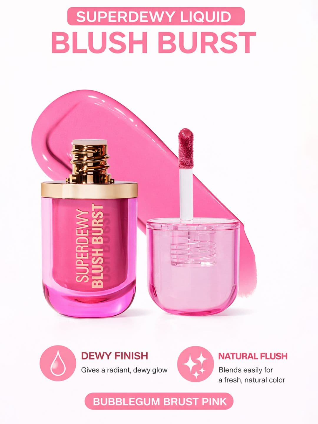 Makeup Revolution London Makeup Revolution London Superdewy Liquid Blush Bust- 4.2 ml- Bubblegum Burst Pink