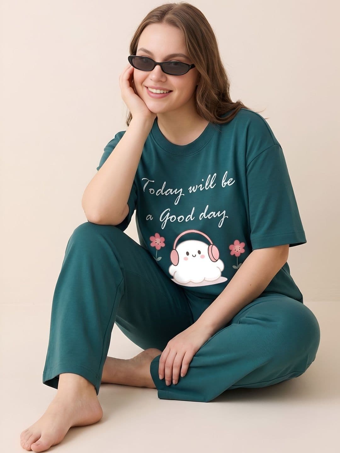 My Swag My Swag Cotton Printed T-shirt with Trousers