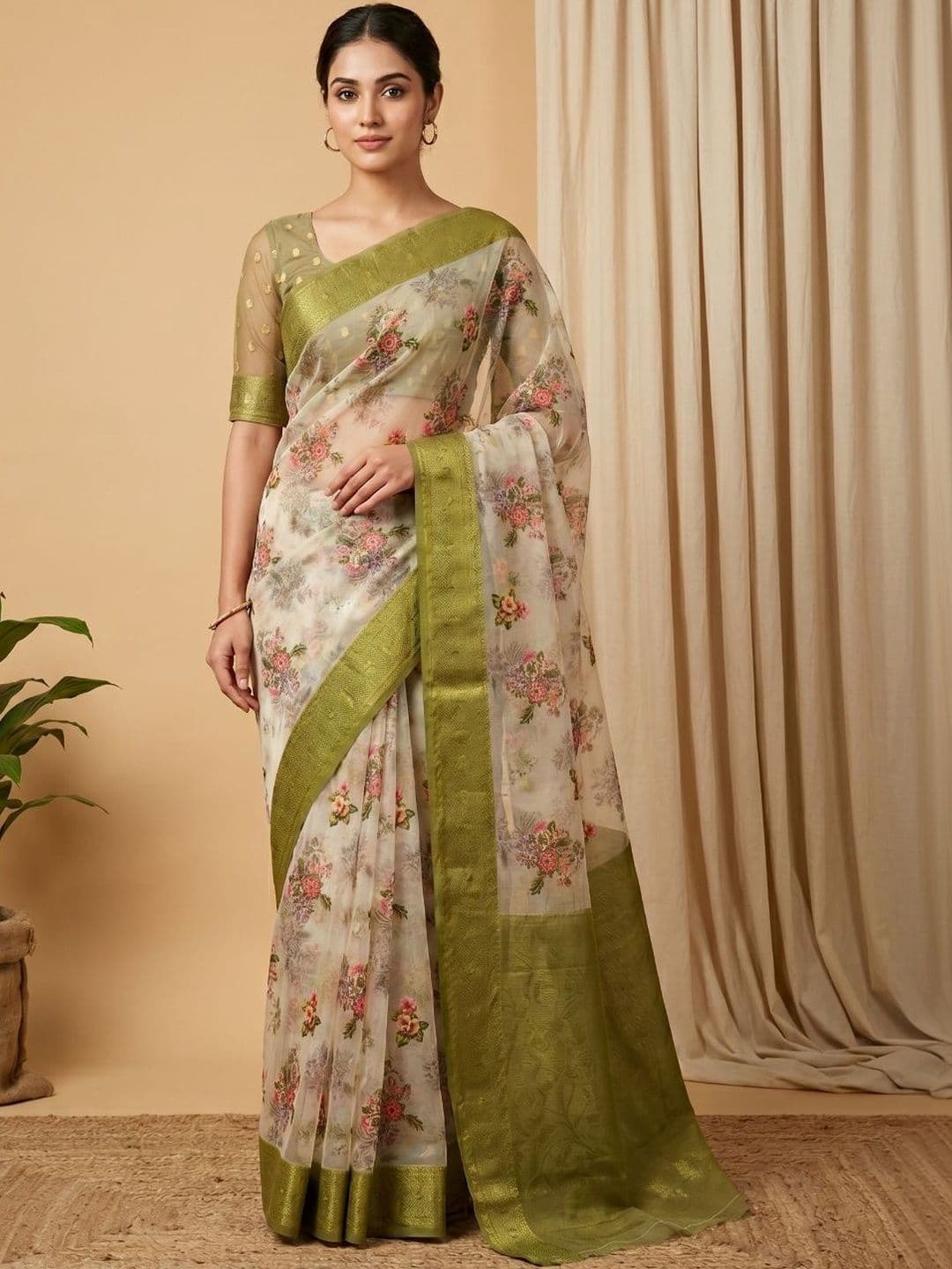 R K MANIYAR R K MANIYAR Floral Saree