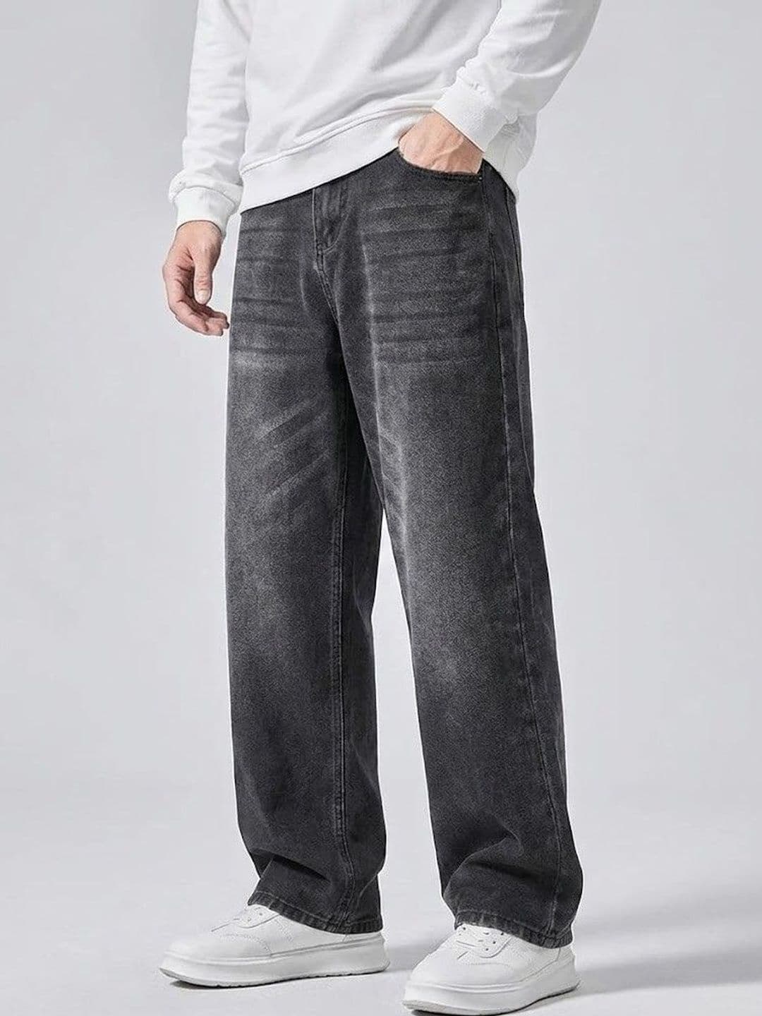 BREXX BREXX Men Comfort Straight Fit Mid-Rise Light Fade Stretchable Jeans