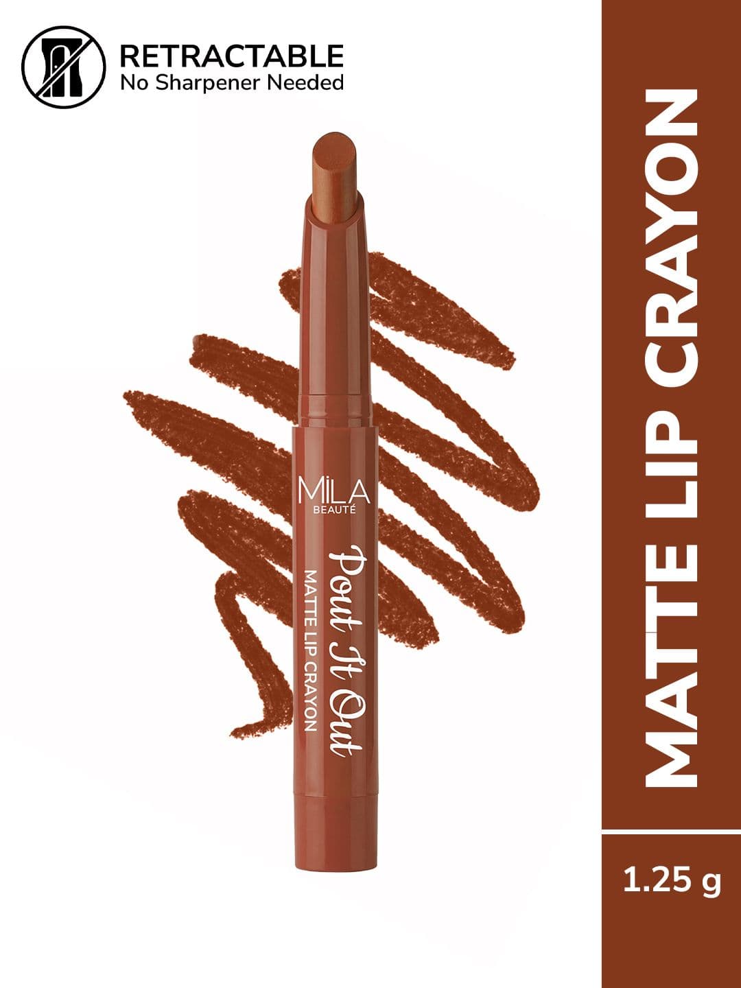 MILA BEAUTE MILA BEAUTE Pout It Out Matte Lip Crayon Lipstick - 1.25 g Anna 115
