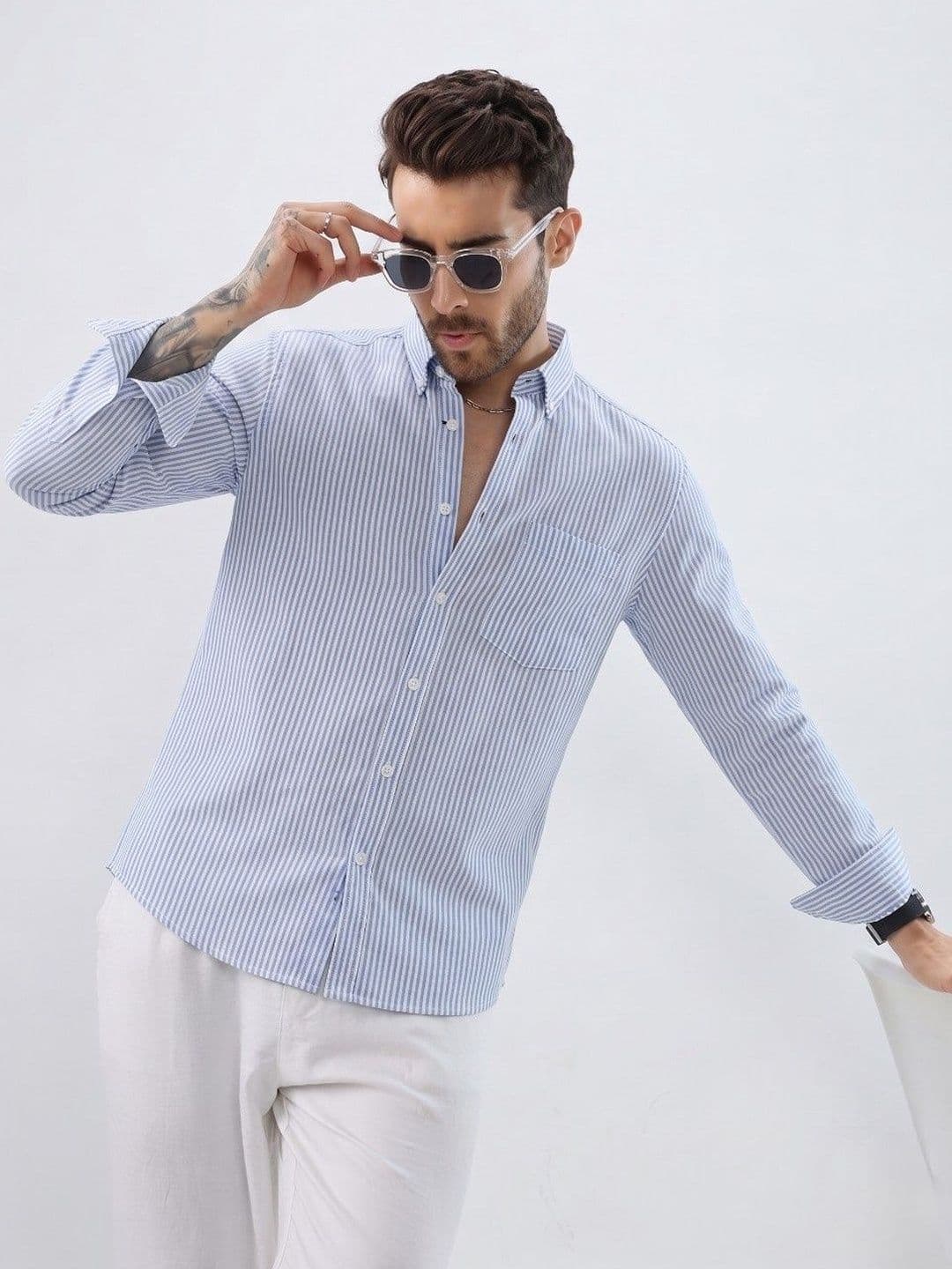 R.Code by The Roadster Life Co. R.Code by The Roadster Life Co. Men Standard Striped Casual Shirt