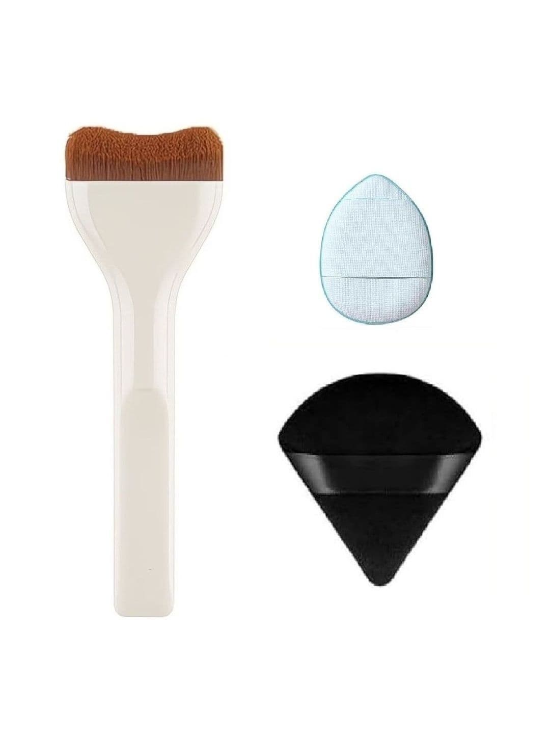 Facejewel Facejewel Set Of 3 Makeup Brushes With Puff