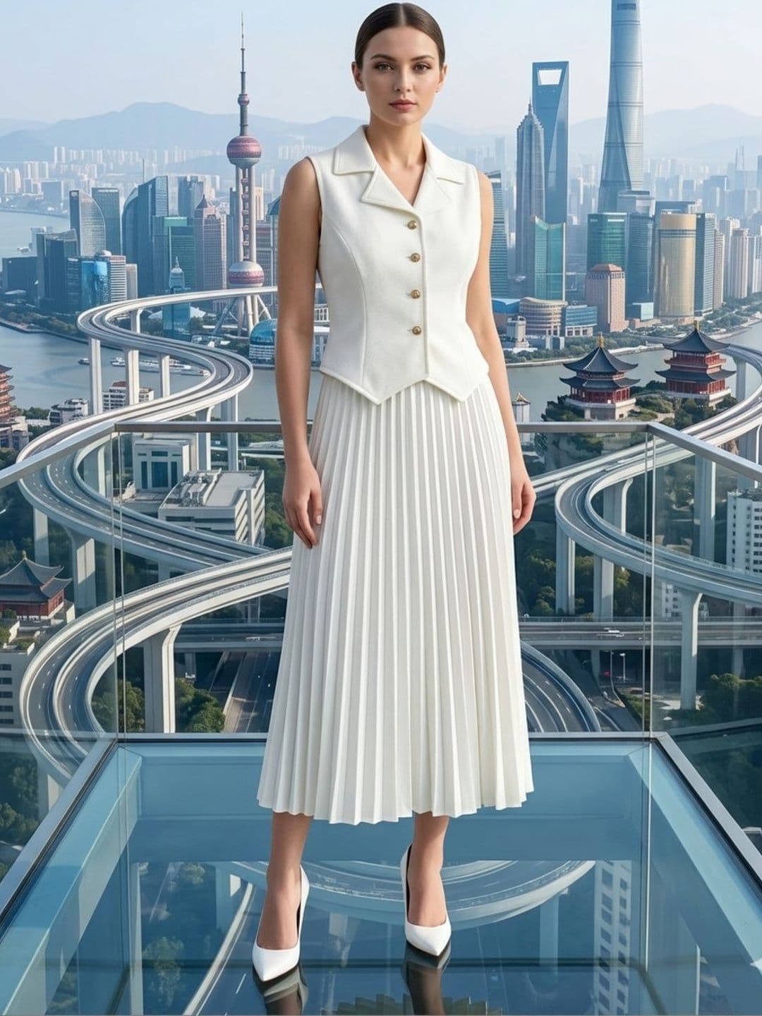 CORSICA CORSICA Solid Vest Top with Skirt