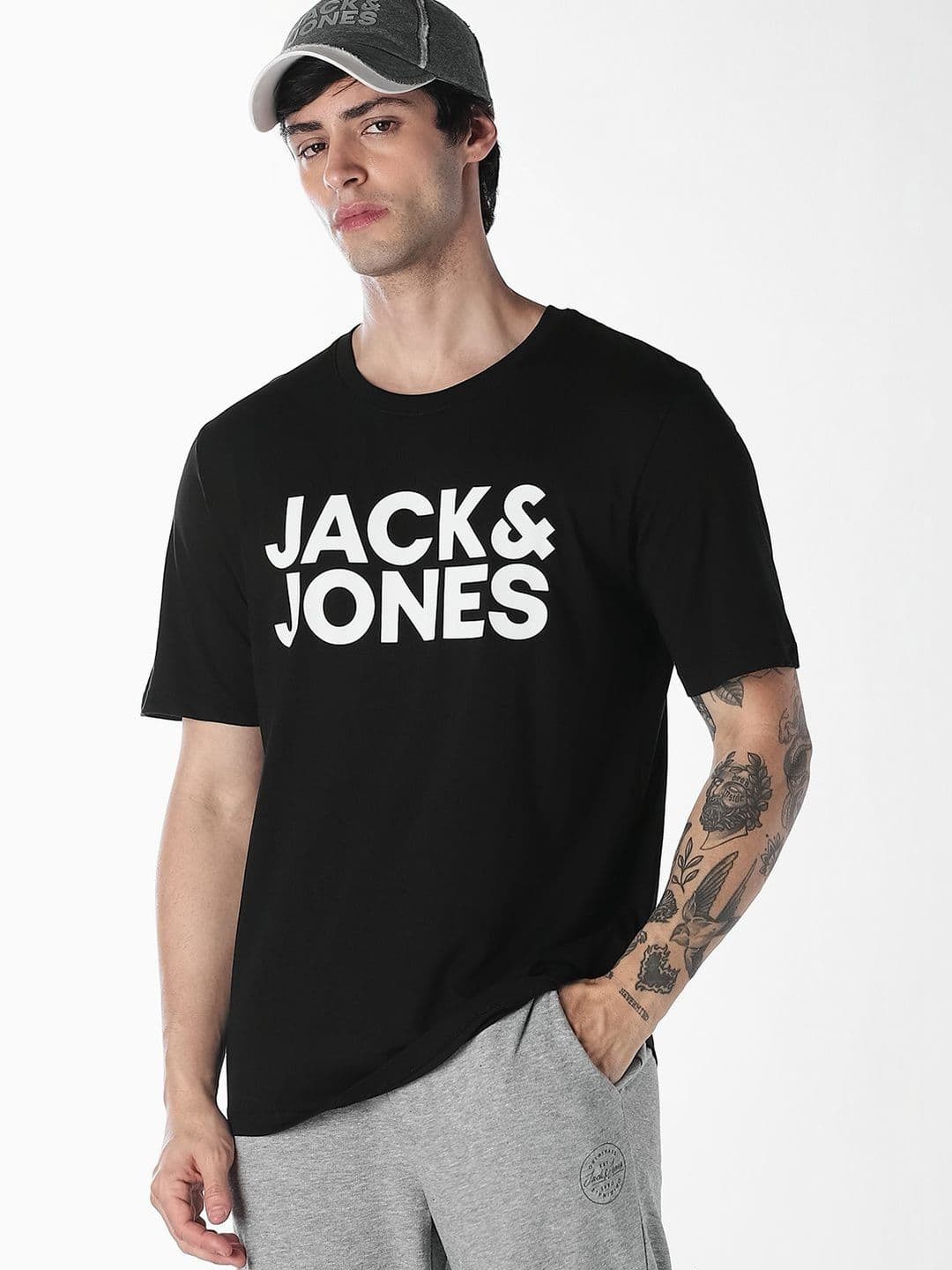 Jack & Jones Jack & Jones Men Brand Logo Printed Slim Fit T-shirt