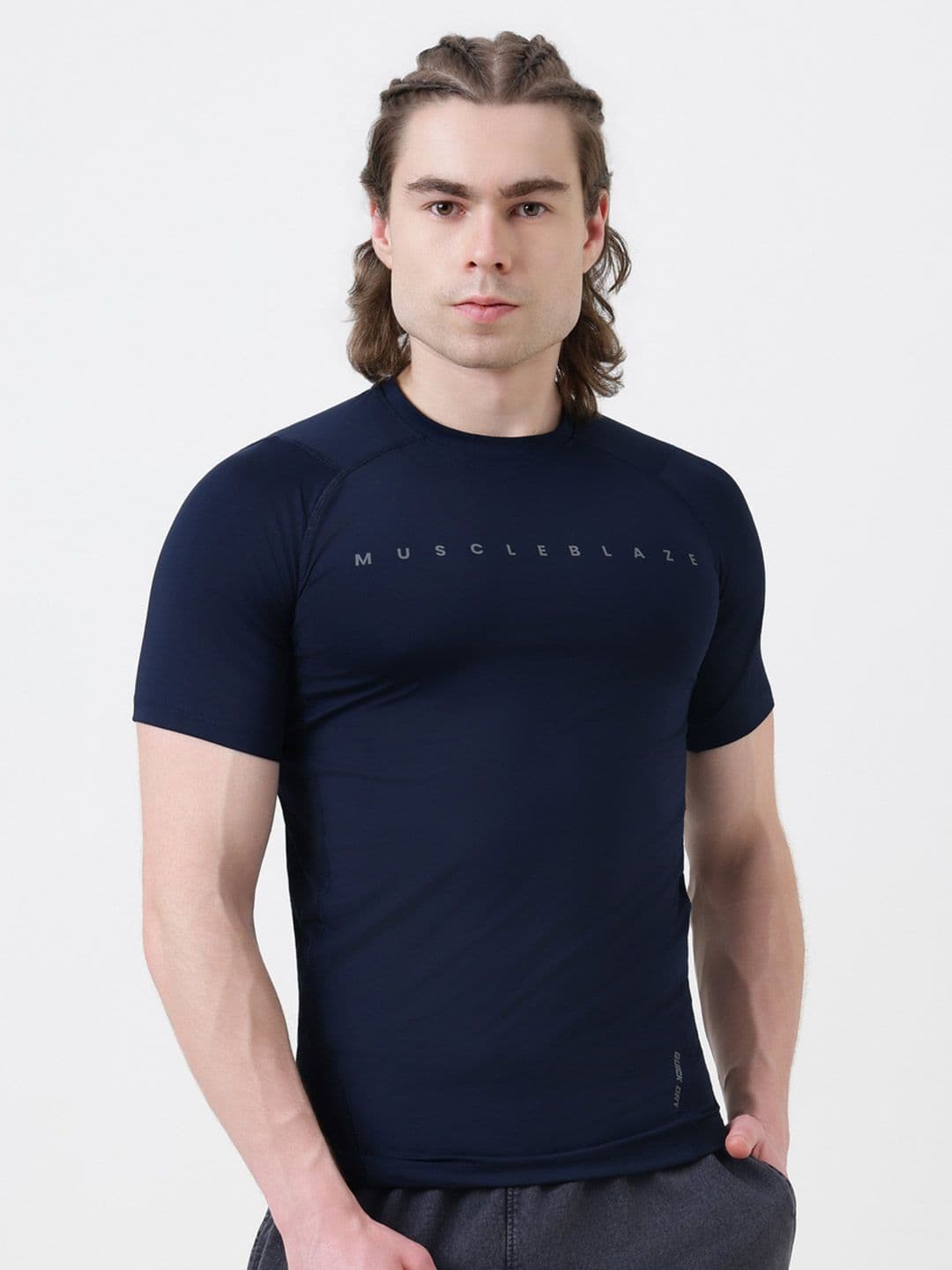 MuscleBlaze MuscleBlaze Unisex Typography Printed Round Neck Compression T-shirt