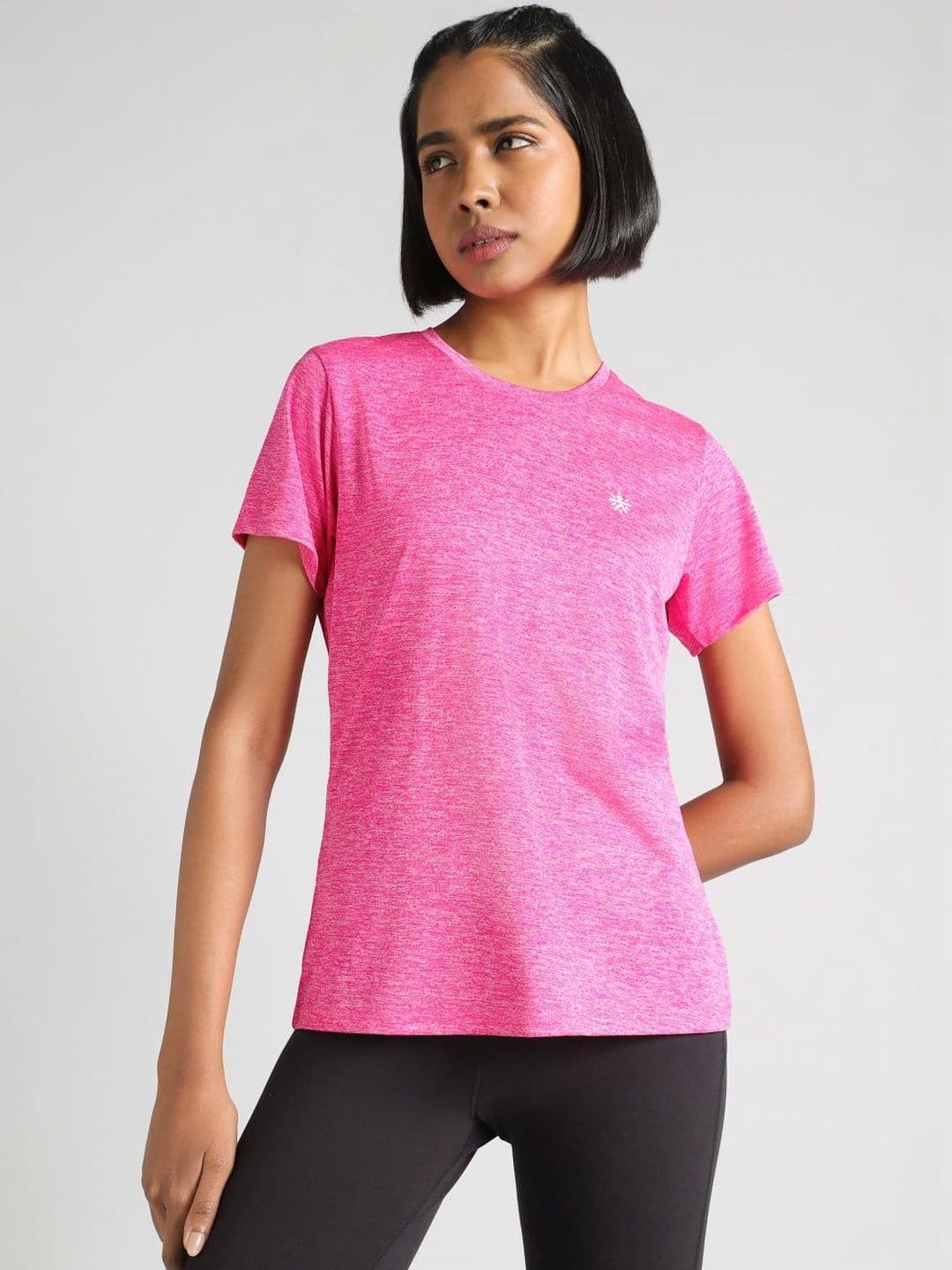 CULT CULT Women Pink Textured Active T-Shirt