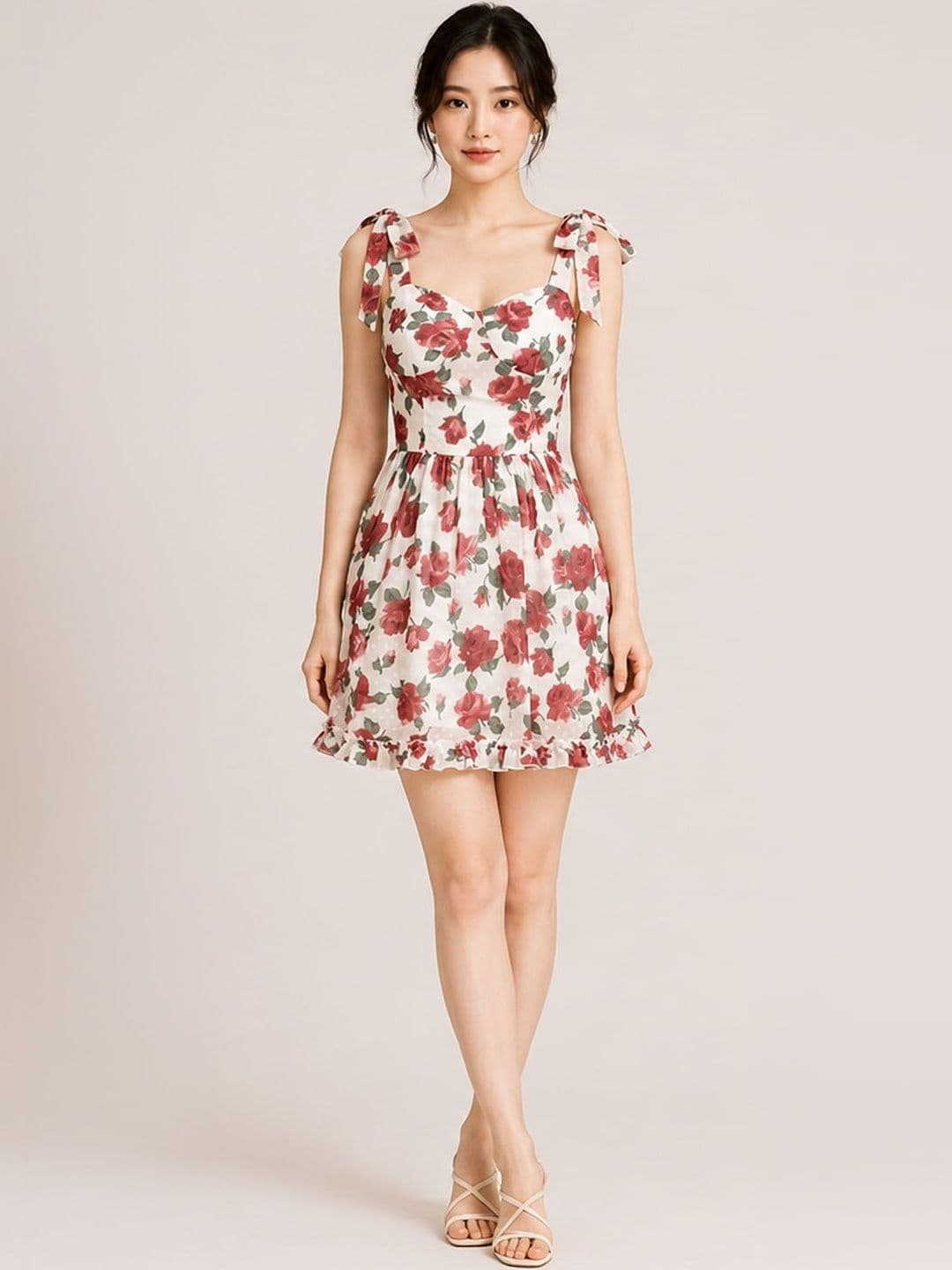 DressBerry DressBerry Floral Print Ruffled A-Line Mini Dress