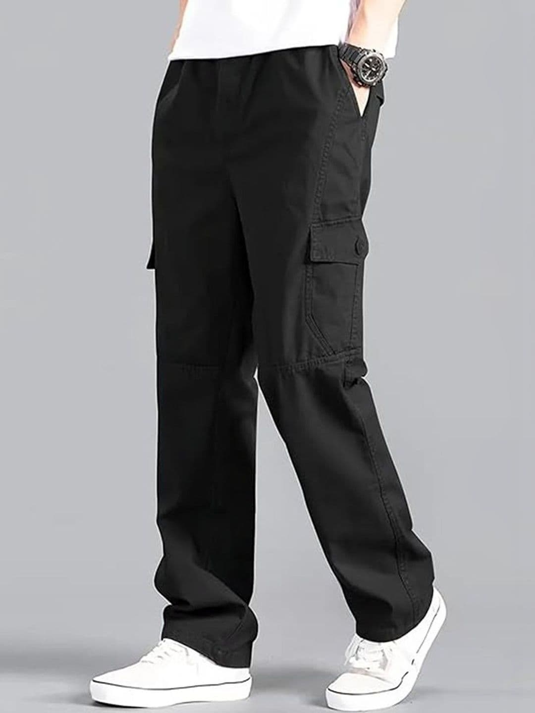 Moda Rapido Moda Rapido Men High-Rise Cargos Trousers