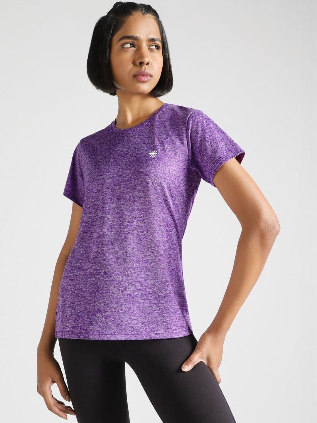 CULT CULT Women Purple Textured Active T-Shirt