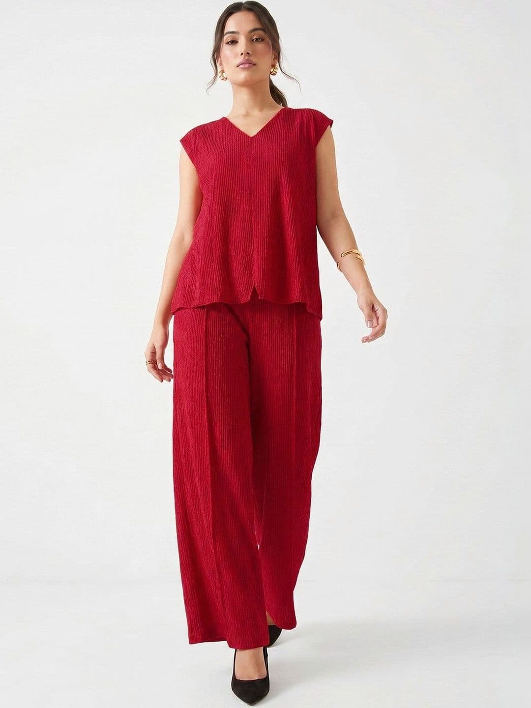 Selvia Selvia Self Design Top with Palazzos