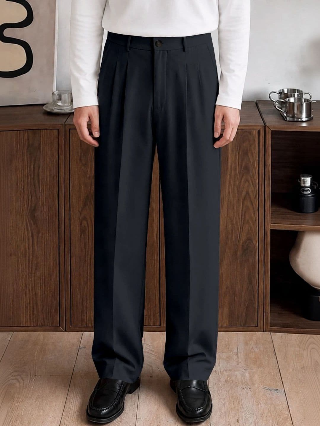 Mast & Harbour Mast & Harbour Men Relaxed Easy Wash Pleated Trousers