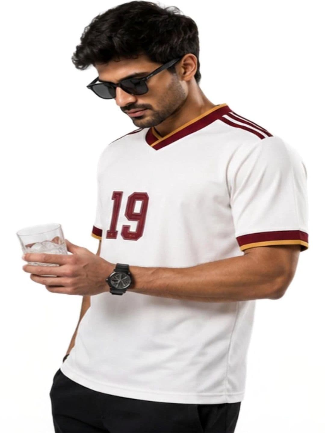teky teky Men Printed V-Neck T-shirt