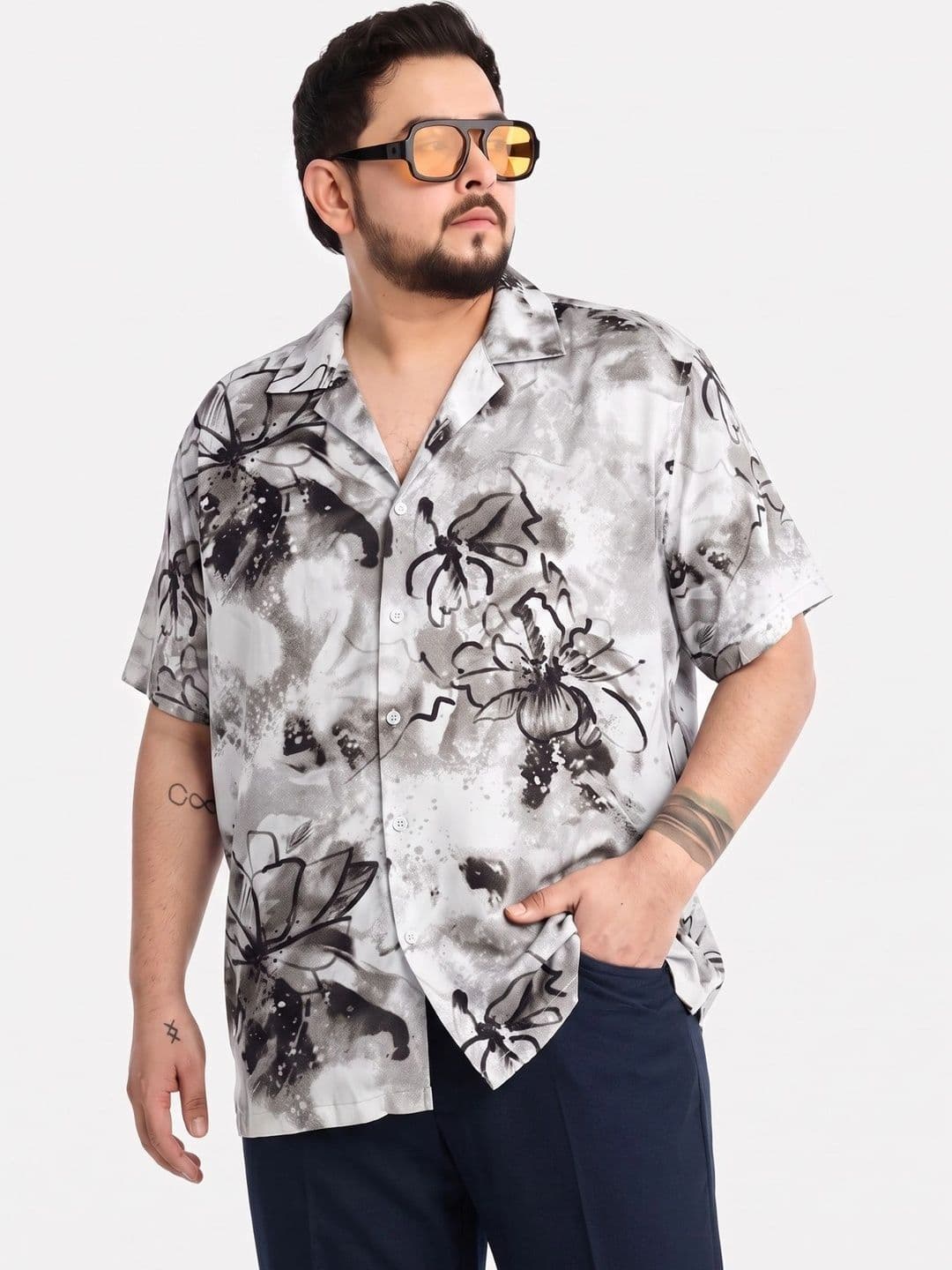 UNSTD UNSTD Men Classic Floral Printed Casual Shirt