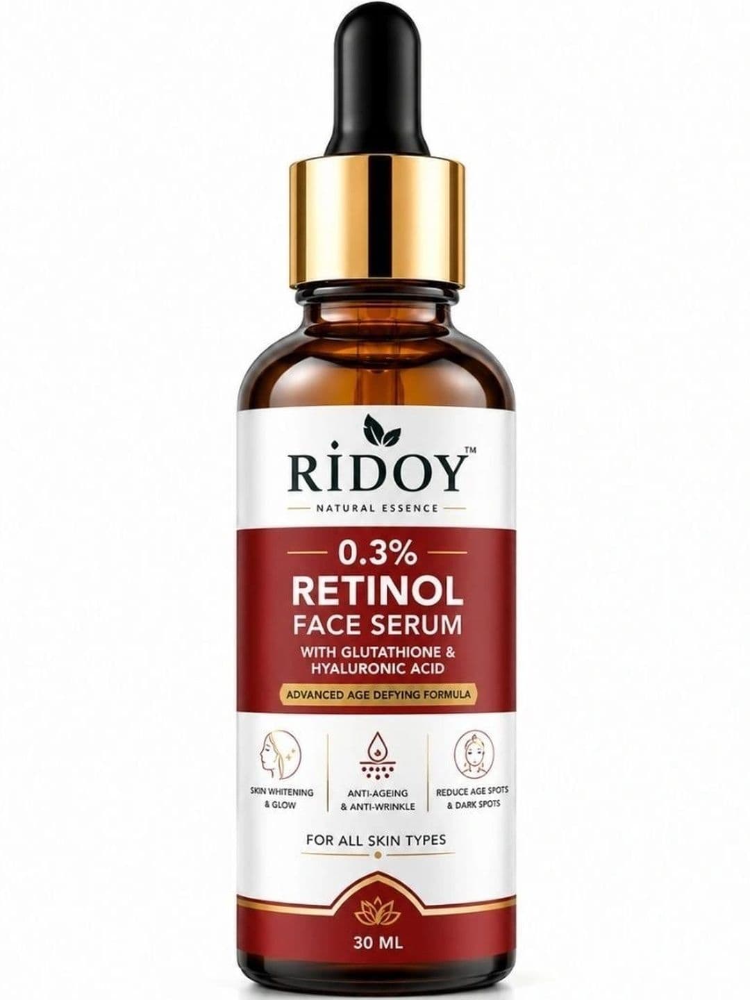 ridoy ridoy 0.3% Retinol Face Serum With Glutathione - 30 ml