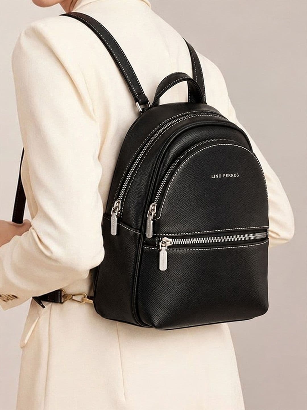 Lino Perros Lino Perros Women Brand Logo Contrast Detail Backpack