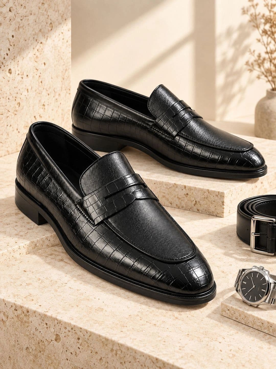 House of Pataudi House of Pataudi Men Round Toe Slip-On Slip-On Formal Shoes