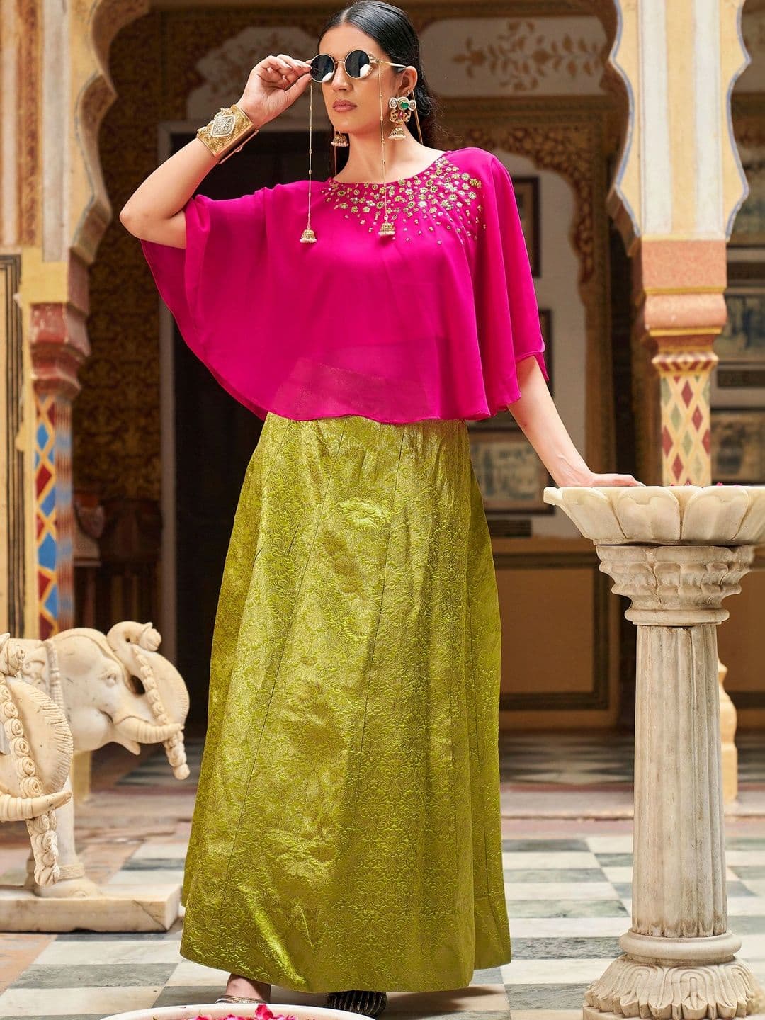 Lehenga Co-ord Set Tikhi Imli Embellished Top with Skirt