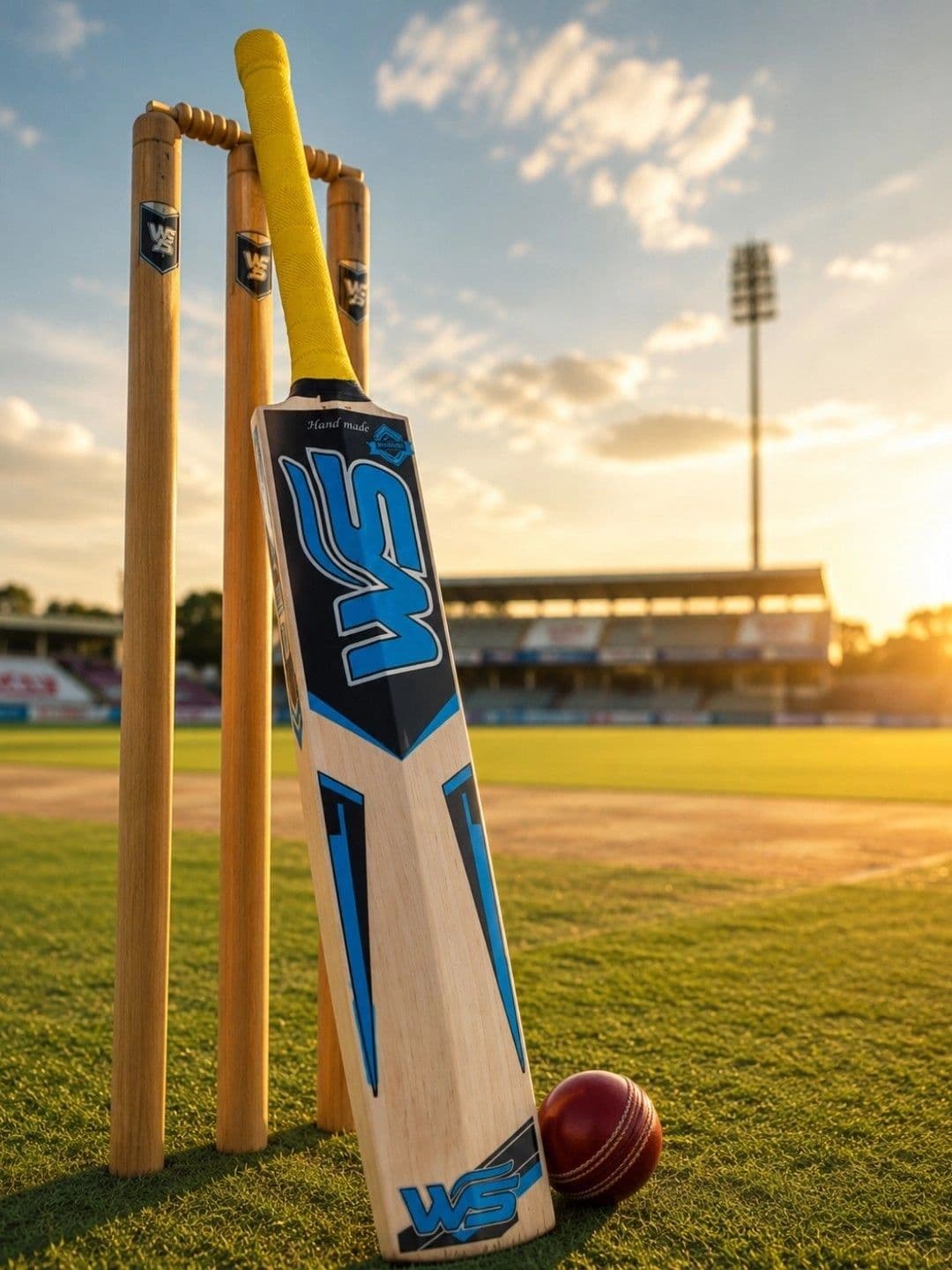WORLD SPORTS WORLD SPORTS Poplar Willow Wooden Tennis Cricket Bat