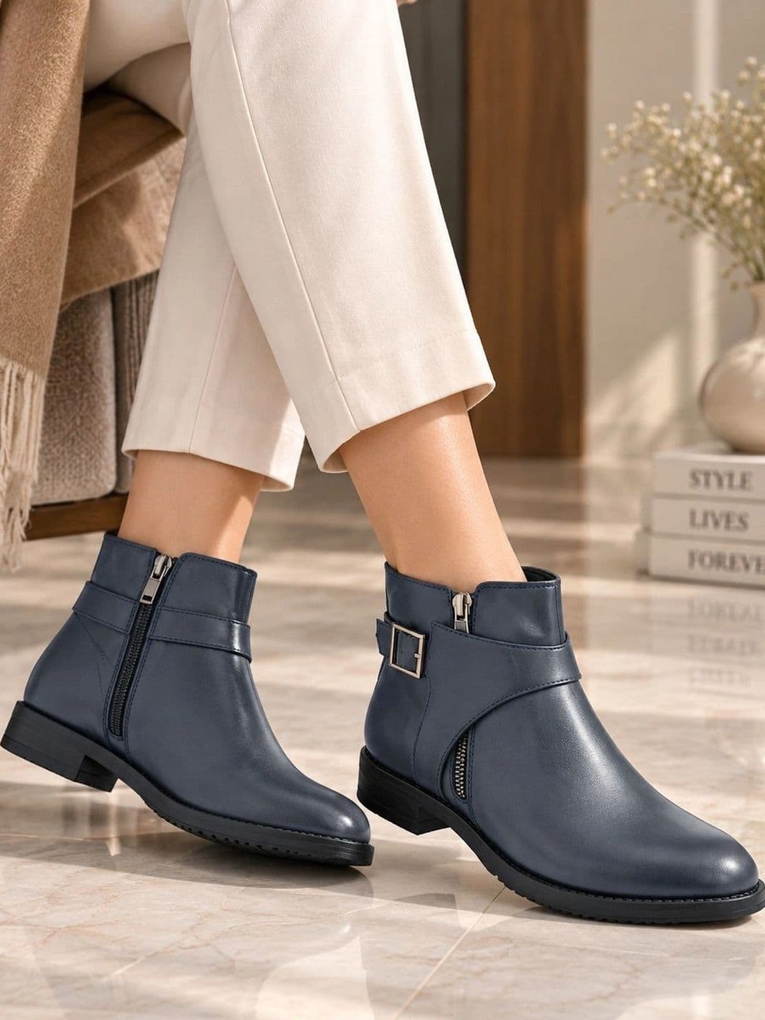 San Frissco San Frissco Women Round Toe Zip Regular Boots