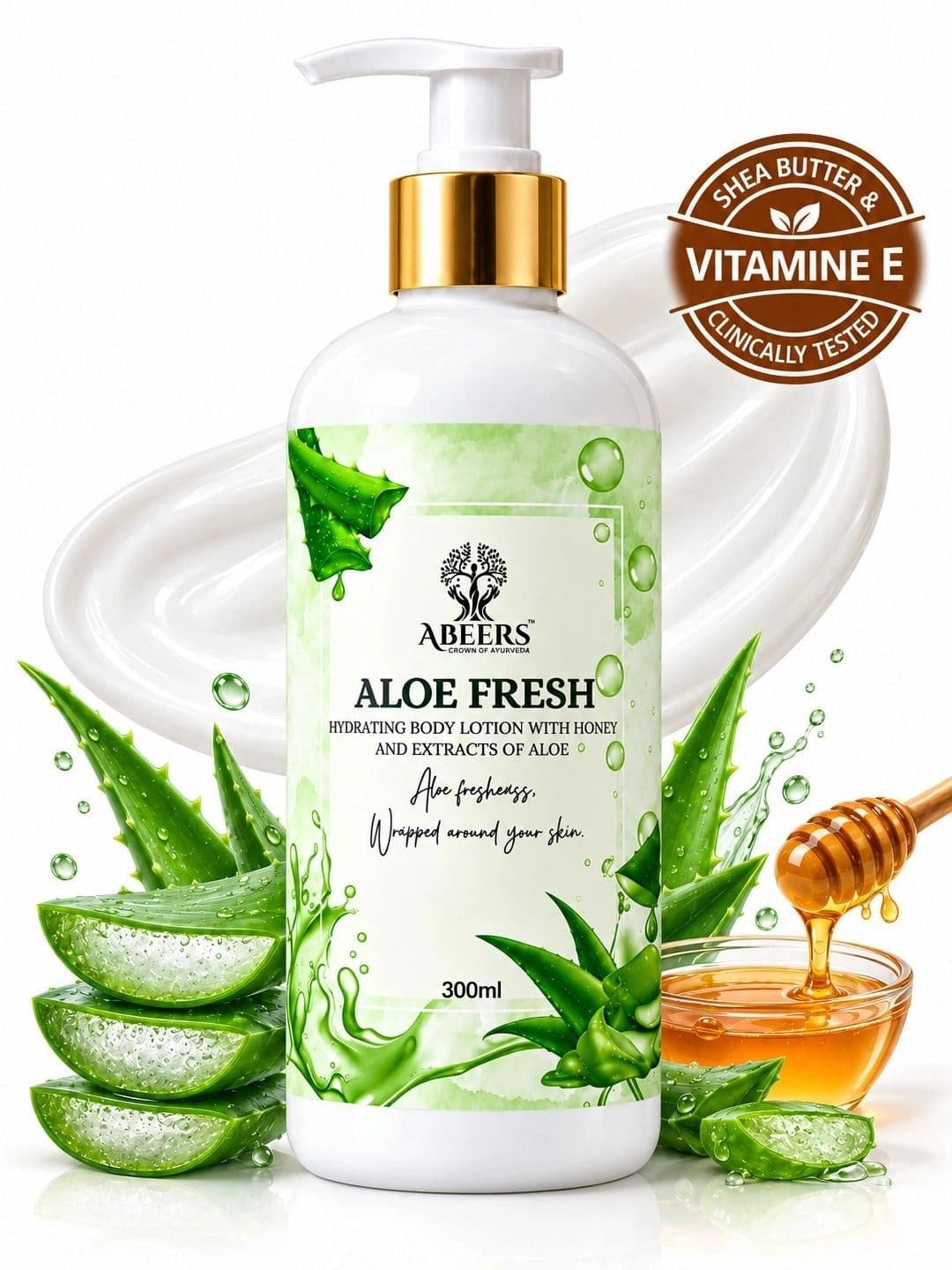 abeers abeers Aloe Fresh Hydrating Body Lotion with Honey & Aloe Extracts - 300 ml