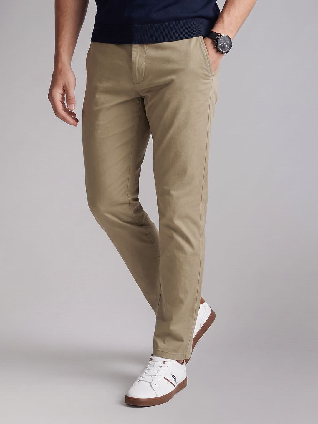 Men Slim Fit Chinos Trousers Van Heusen Men Slim Fit Chinos Trousers