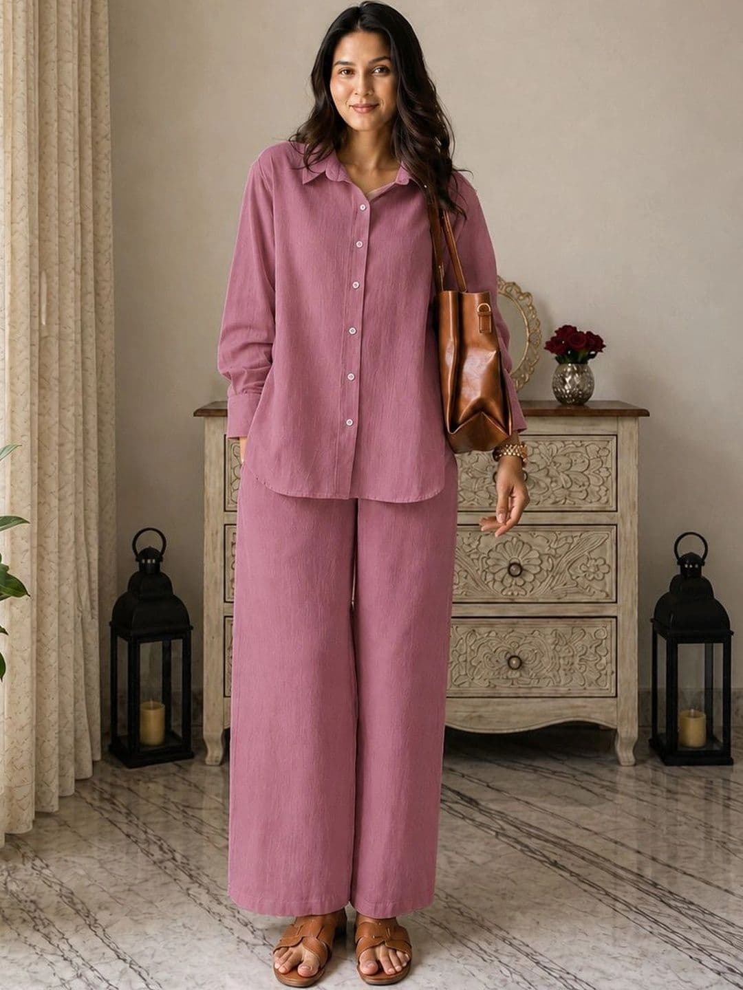 Stylum Stylum Pastels Solid Top with Palazzos