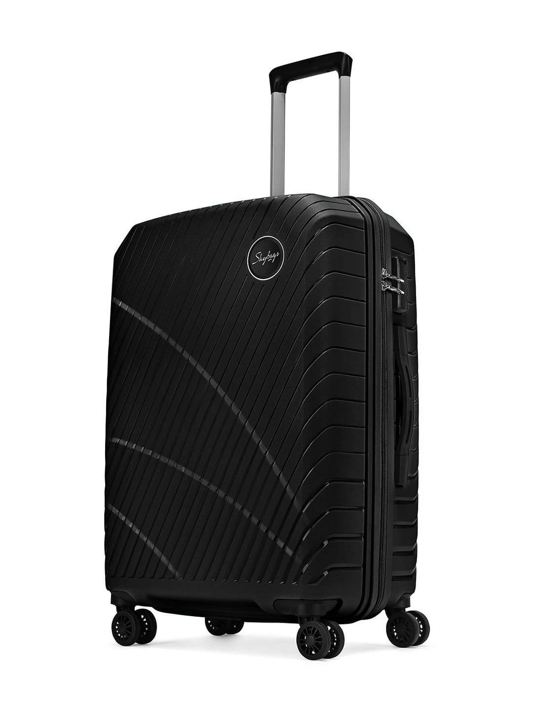 Skybags Skybags Unisex Streax Medium Hard Side Trolley Bag with Combination Lock, 66cm, Black