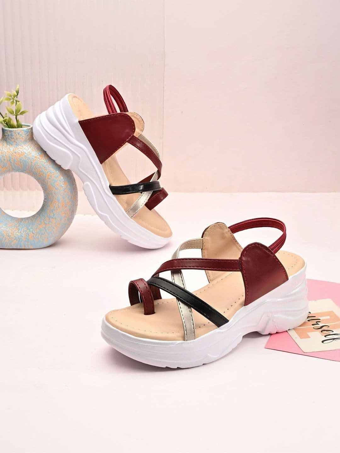 glitchez glitchez Colourblocked Platform Sandals